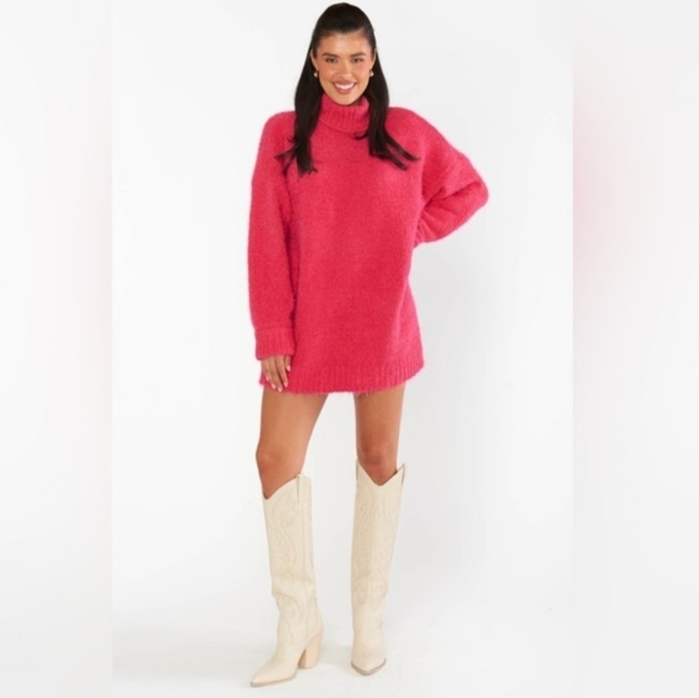 Show Me Your Mumu Timmy Tunic Sweater in Pink Rose Knit Sz XS